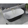 Mexen Oval Slim свободностояща към стена вана 170 x 80 см, бяла/черна, преливник златен - 52661708075-50