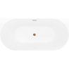 Mexen Oval Slim свободностояща полустенна вана 170 x 80 cm, бяла/черна, преливане розово злато - 52661708075-60