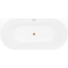 Mexen Oval Slim свободностояща полустенна вана 170 x 80 см, бяла/черна, преливна с четкана мед - 52661708075-65