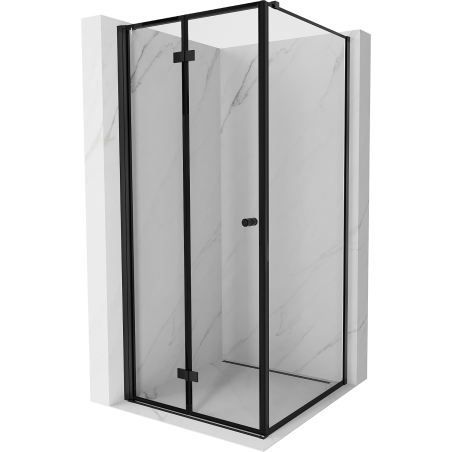 Mexen Mist-F T сгъваема душ кабина лява 90 x 90 см, черна рамка, черна - 8A6T-090-090-70-70-L