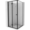 Mexen Mist-F T сгъваема душ кабина лява 90 x 90 см, черна рамка, черна - 8A6T-090-090-70-70-L