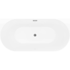 Mexen Oval Slim свободно стояща стенна вана 170 x 80 cm, бяла/черна, преливник gun gray четкан - 52661708075-66