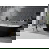 Mexen Oval Slim свободно стояща стенна вана 170 x 80 cm, бяла/черна, преливник gun gray четкан - 52661708075-66