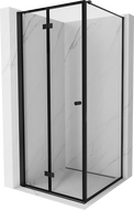 Сгъваема лява душ кабина Mexen Mist-F T 120 x 120 см, черна рамка, черна - 8A6T-120-120-70-70-L