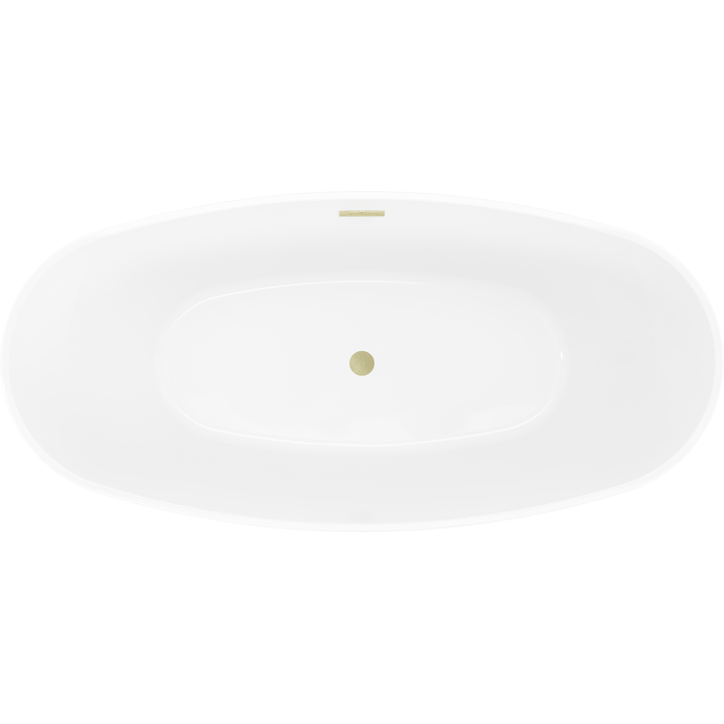 Mexen Olea свободностояща вана модел 170 x 80 cm, бяла, преливник златист мат - 52821708000-55