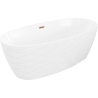 Mexen Olea самостоятелна вана, модел 170 x 80 см, бяла, преливник розово злато - 52821708000-60