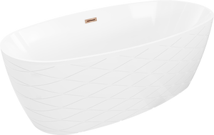 Mexen Olea свободностояща вана модел 170 x 80 см, бяла, преливник розово злато