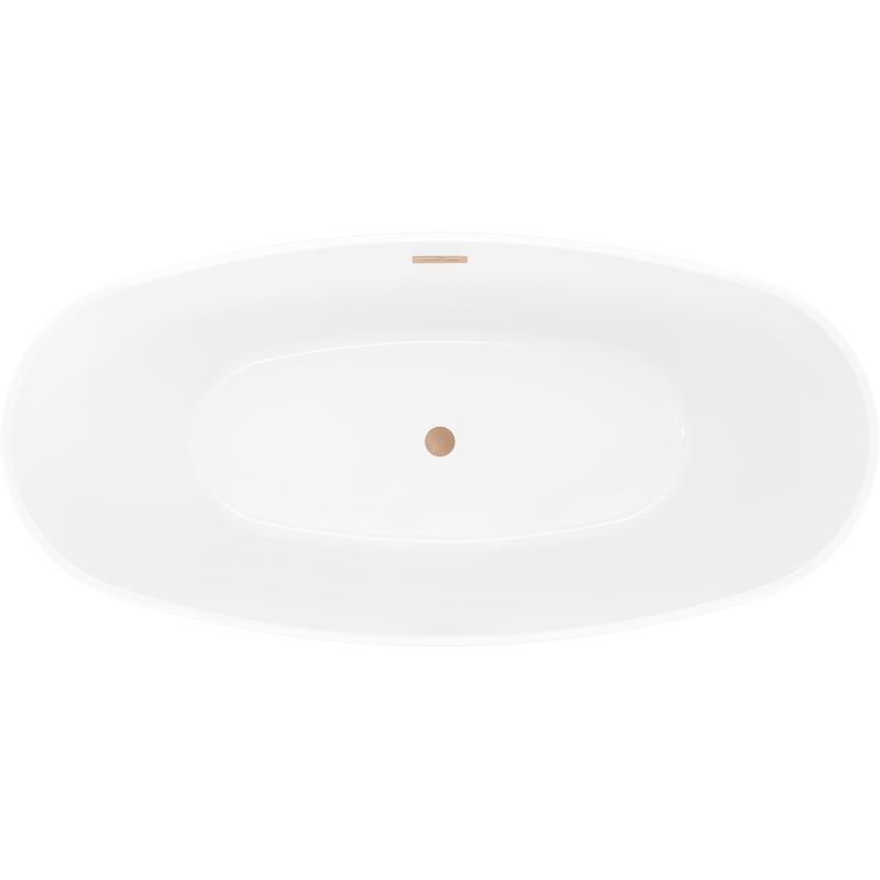 Mexen Olea свободностояща вана модел 170 x 80 см, бяла, преливник четкана мед - 52821708000-65