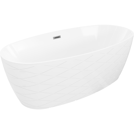 Mexen Olea свободностояща вана модел 170 x 80 cm, бяла, преливник gun gray матиран - 52821708000-66