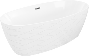 Mexen Olea свободностояща вана модел 170 x 80 см, бяла, прелив gun metal - 52821708000-95