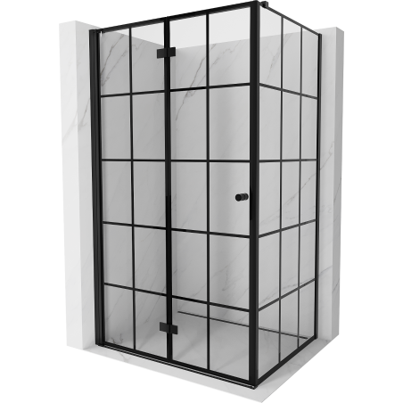 Mexen Mist-F T сгъваема лява душ кабина 70 x 75 см, черна решетка, черна - 8A6T-070-075-70-77-L