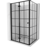 Mexen Mist-F T сгъваема лява душ кабина 70 x 75 см, черна решетка, черна - 8A6T-070-075-70-77-L