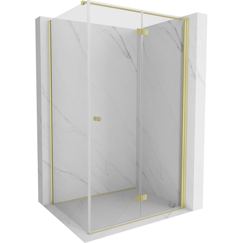 Mexen Mist-F T сгъваема дясна душ кабина 75 x 70 см, прозрачна, златна - 8A6T-075-070-50-00-P