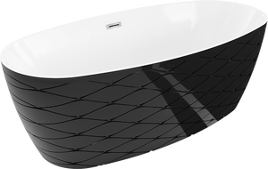 Mexen Olea самостоятелна вана модел 170 x 80 см, бяла/черна, хромиран