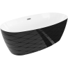 Mexen Olea самостоятелна вана модел 170 x 80 см, бяла/черна, преливник gun gray четкан - 52821708075-66