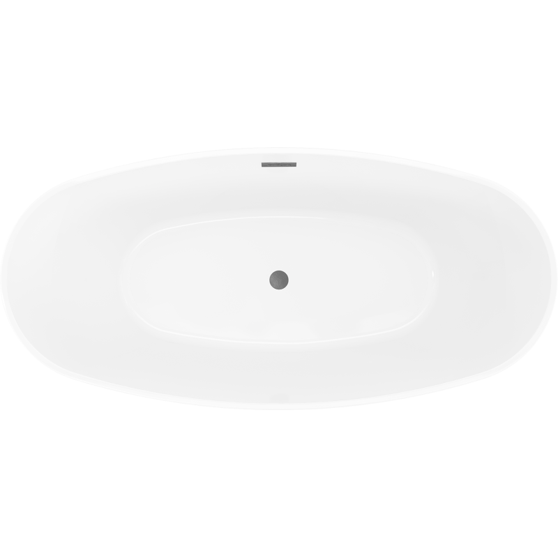 Mexen Olea самостоятелна вана модел 170 x 80 см, бяла/черна, преливник gun gray четкан - 52821708075-66