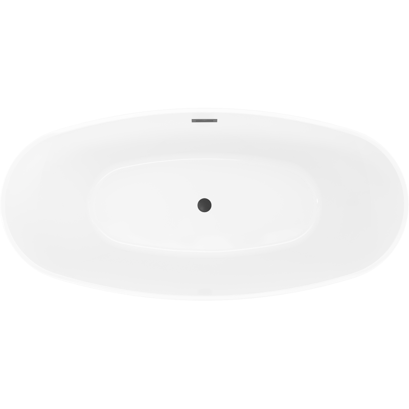 Mexen Olea свободностояща вана модел 170 x 80 см, бяла/черна, черен прелив - 52821708075-70