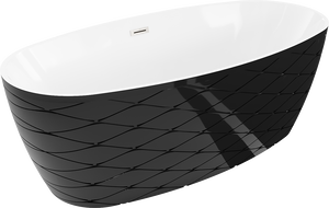 Mexen Olea свободностояща вана модел 170 x 80 cm, бяла/черна, преливник никел мат - 52821708075-97