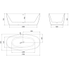 Mexen Lira самостояща вана модел 170 x 80 см, бяла, преливник gun gray четкан - 52831708000-66