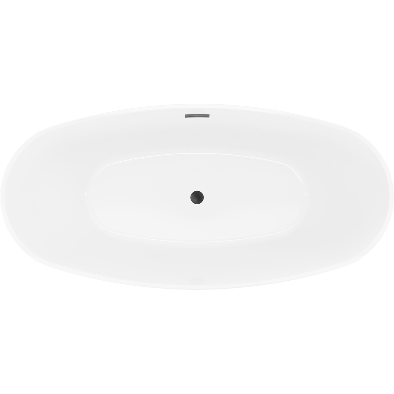 Mexen Lira свободно стояща вана модел 170 x 80 см, бяла, преливник черен - 52831708000-70