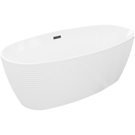 Mexen Lira свободно стояща вана модел 170 x 80 см, бяла, преливник черен - 52831708000-70