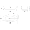 Mexen Lira свободностояща вана модел 170 x 80 cm, бяла, преливник gun metal - 52831708000-95