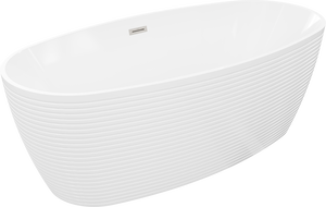 Mexen Lira самостоятелна вана модел 170 x 80 см, бяла, преливник никел четка - 52831708000-97