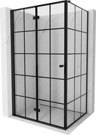 Mexen Mist-F T сгъваема душ кабина лява 70 x 120 см, черна решетка, черна - 8A6T-070-120-70-77-L