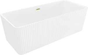 Mexen Nila свободностояща рифлована вана 170 x 75 см, бяла, прелив златист матов - 52841708000-55
