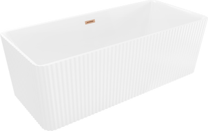 Mexen Nila свободностояща вана с ребрист дизайн 170 x 75 см, бяла, с четкан мед преливник - 52841708000-65