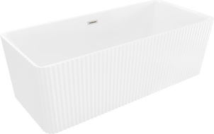 Mexen Nila свободно стояща вана, гофрирана, 170 x 75 cm, бяла, преливник четкан никел - 52841708000-97