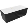 Mexen Nila свободно стояща вана набраздена 170 x 75 см, бяла/черна, преливане