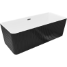 Mexen Nila самостоятелна вана оребрена 170 x 75 см, бяла/черна, преливник