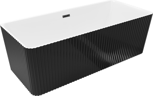 Mexen Nila свободностояща вана с текстура 170 x 75 см, бяла/черна, прелив черен - 52841708075-70