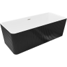 Mexen Nila свободностояща оребрена вана 170 x 75 см, бяло/черно, преливна никел четка - 52841708075-97