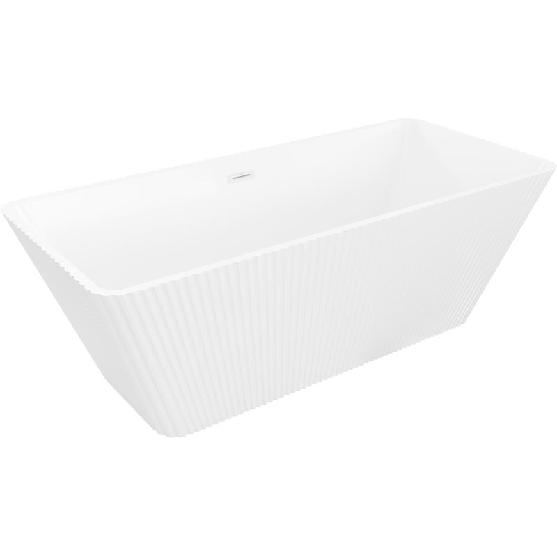Mexen Tava самостоятелна гофрирана вана 170 x 75 cm, бяла, преливник бял - 52851707500-20