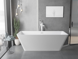 Mexen Tava самостоятелна гофрирана вана 170 x 75 cm, бяла, преливник бял - 52851707500-20