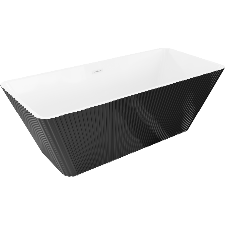 Mexen Tava самостоятелна баня с оребряване 170 x 75 см, бяла/черна, бял