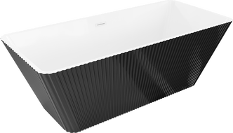 Mexen Tava самостоятелна баня с оребряване 170 x 75 см, бяла/черна, бял
