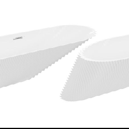 Mexen Yara свободностояща вана рифелована 170 x 75 cm, бяла, преливен хром - 52861707500-01