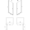 Mexen Mist-B Открехнати душ врати 65 см, прозрачни, златни - 8A2-065-000-50-00