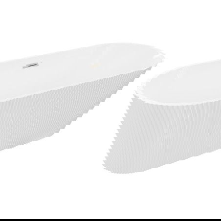 Mexen Yara самостоятелно стояща вана с оребрено 170 x 75 cm, бяла, преливник четкан никел - 52861707500-97