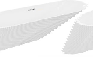 Mexen Yara самостоятелно стояща вана с оребрено 170 x 75 cm, бяла, преливник четкан никел - 52861707500-97