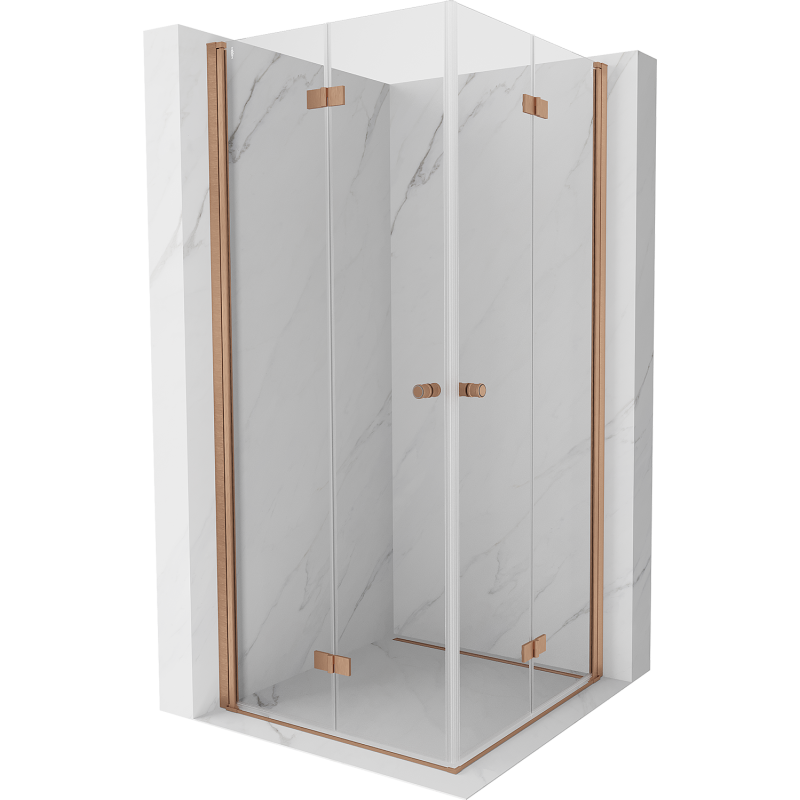 Mexen Mist-F Duo сгъваема душ кабина 70 x 70 см, прозрачно, матиран мед - 8A6-070L-070P-65-00