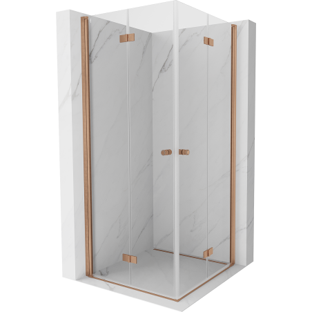 Mexen Mist-F Duo сгъваема душ кабина 70 x 70 см, прозрачно, матиран мед - 8A6-070L-070P-65-00
