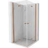 Mexen Mist-F Duo сгъваема душ кабина 70 x 70 см, прозрачно, матиран мед - 8A6-070L-070P-65-00