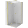 Сгъваема душ кабина Mexen Mist-F T лява 90 x 90 см, прозрачна, златно матова - 8A6T-090-090-55-00-L