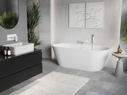 Mexen Oris свободно стояща облицована вана 150 x 75 см, бяла, бял преливник - 52871507500-20