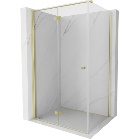Mexen Mist-F T сгъваема лява душ кабина 70 x 100 см, прозрачна, златна четкана - 8A6T-070-100-55-00-L