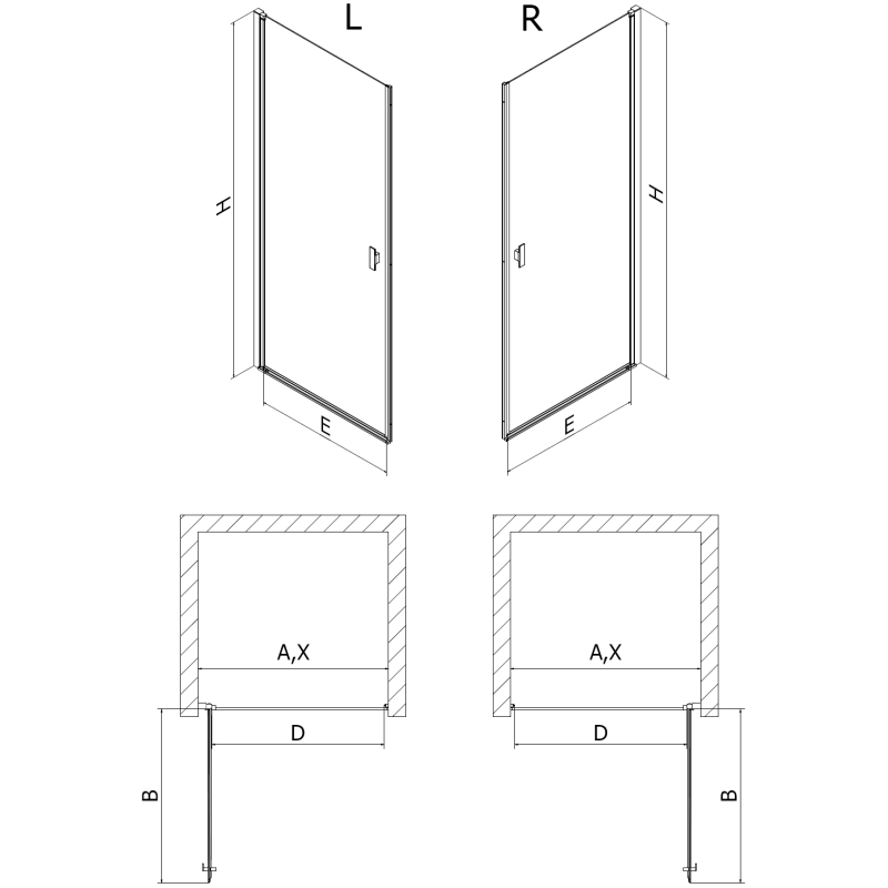 Mexen Mist-B врати за душ 100 cm, прозрачни, златисто четкани - 8A2-100-000-55-00